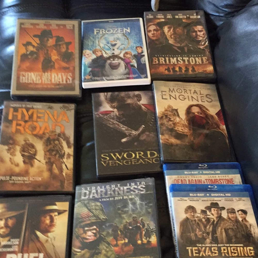 Ten DVDs included in  ten is frozen. From Disney